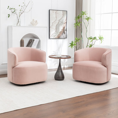 Tybias Upholstered Swivel Barrel Chair