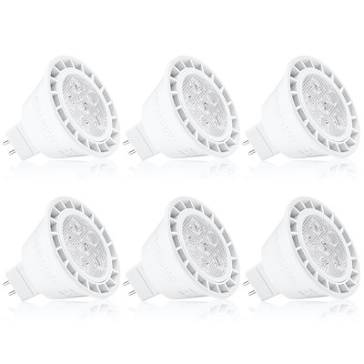 Dimmable MR16 LED Light Bulbs, 50W Equivalent LED Spotlight Bulbs for Recessed Track Lighting, 5000K Daylight, 12V Low Voltage, GU5.3 Bi-Pin Base