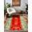 Mottos Green Red Oriental Machine Printed Cotton Polyester Area Rug-2123948890
