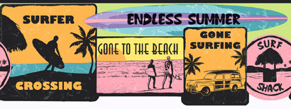 Candice Olson Kids Surf's Up Border, Jaune