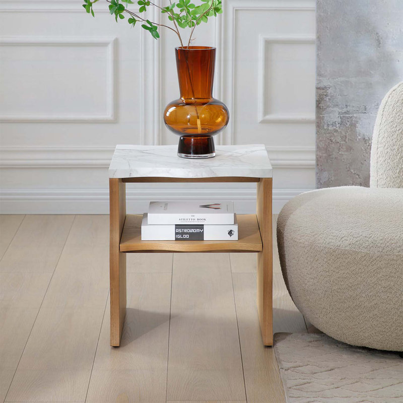 Table basse moderne avec tablette de rangement, Bois