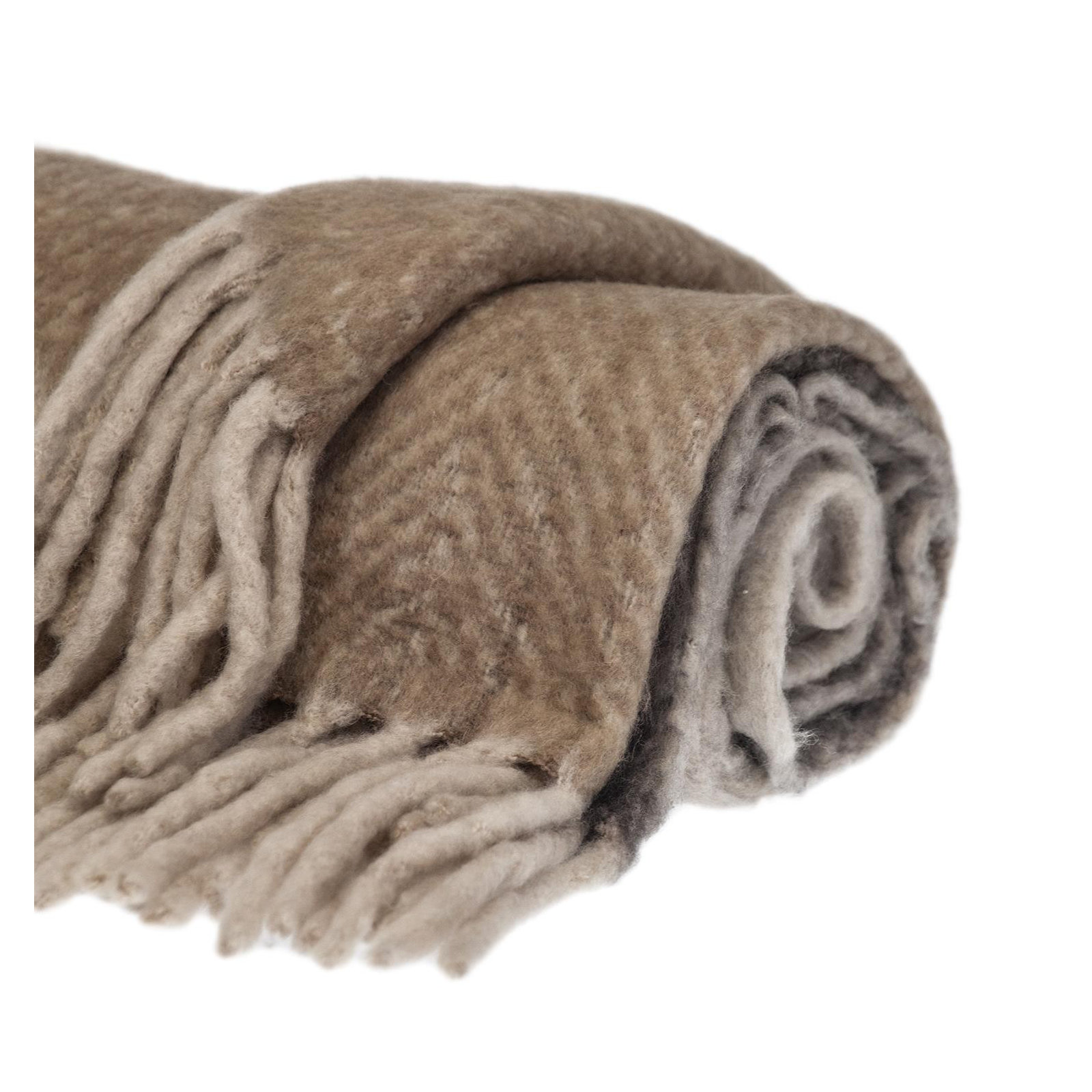 Ixia Wool Blend Knitted Throw Blanket, Brown