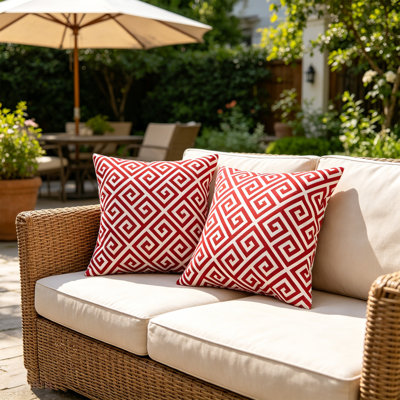 Ensemble de 2 coussins décoratifs pour l'extérieur et l'intérieur, avec housse et insert, coussin décoratif carré pour meubles de patio, 18 po x 18 po