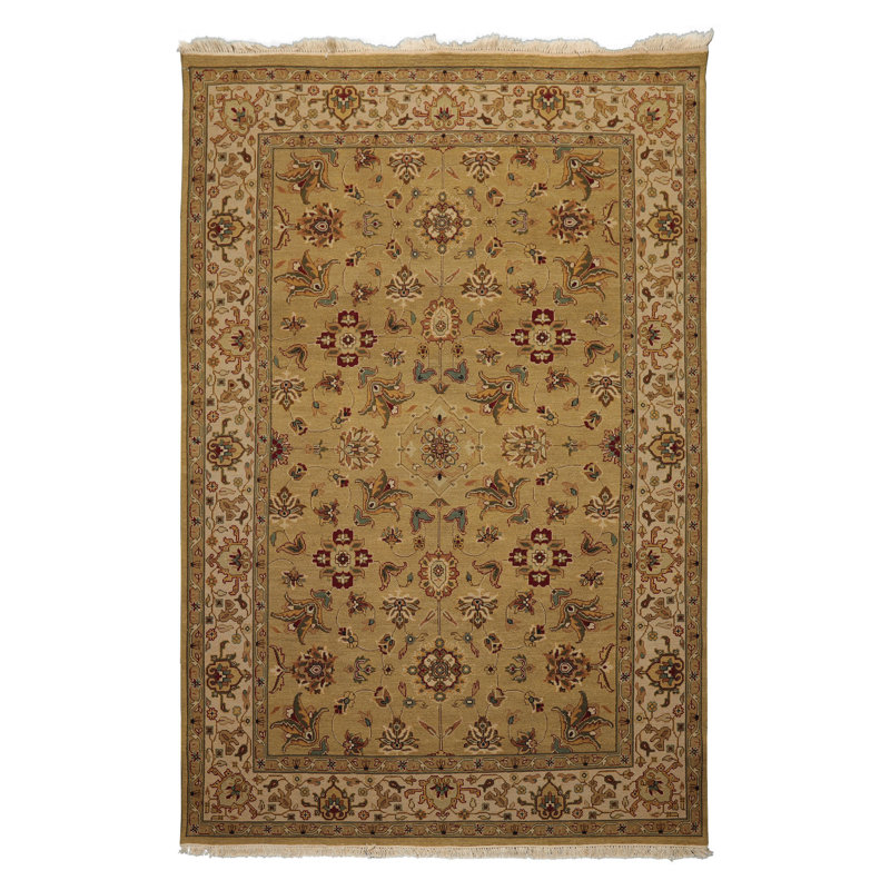 5'11''x9'2'' Hand Knotted Wool Khaki Nourison Nourmak Traditional Rug