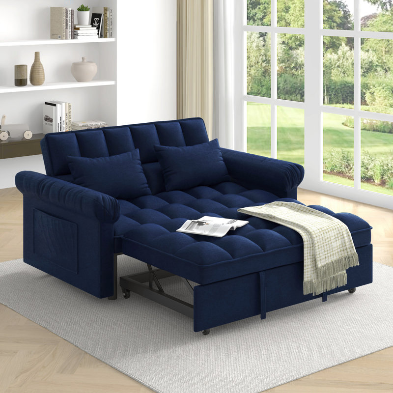 Loveseats Sofa Bed With Pull-Out Bed,Adjsutable Back