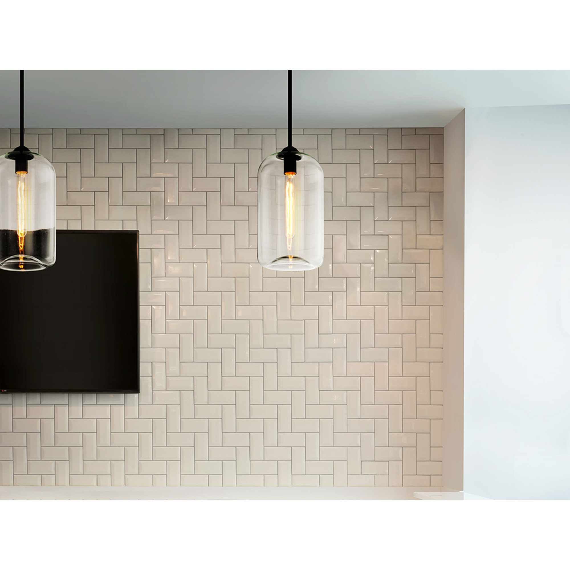 District 1 Light Pendant, 15.75" H x 8" W x 8" D, Clear