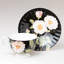 Service à thé en porcelaine fine Midnight Blush Rose, ensemble de 4 tasses et soucoupes