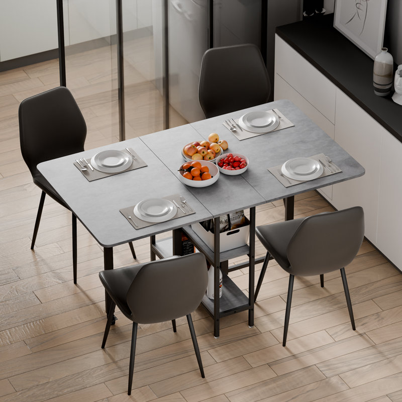 Rectangular Folding Table, 75cm H x 140cm W x 80cm D, Gray/Black