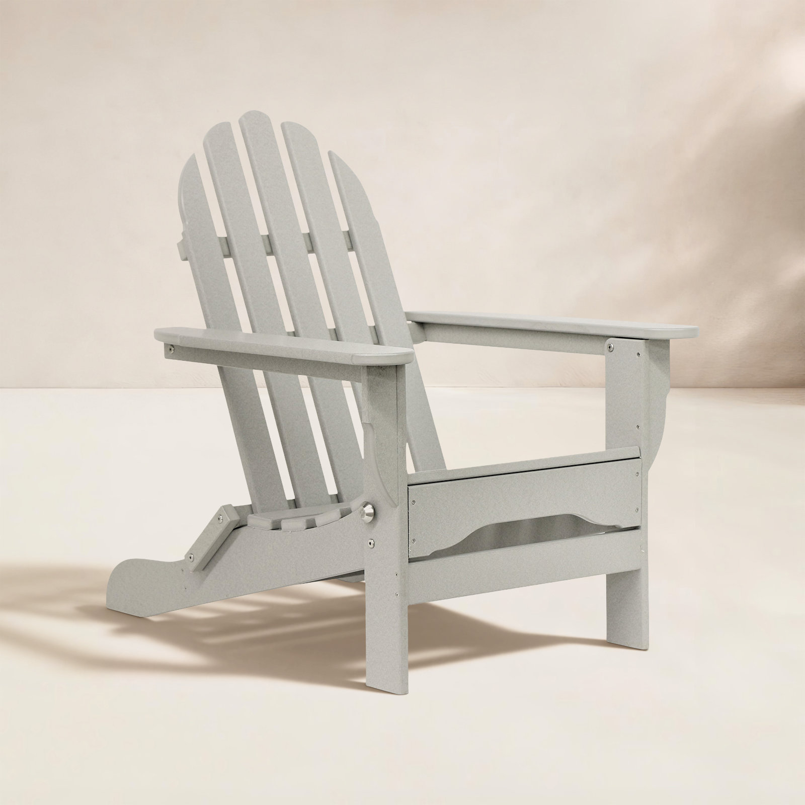 Leighton Foldable Adirondack Chair, Light Gray