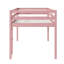 Lit simple mezzanine rose avec structure en bois d'hévéa massif, 13 lattes en contreplaqué, structure de chambre à coucher à lattes renforcées en bois et à hauteur basse, offrant de nombreuses options de rangement-1044050297