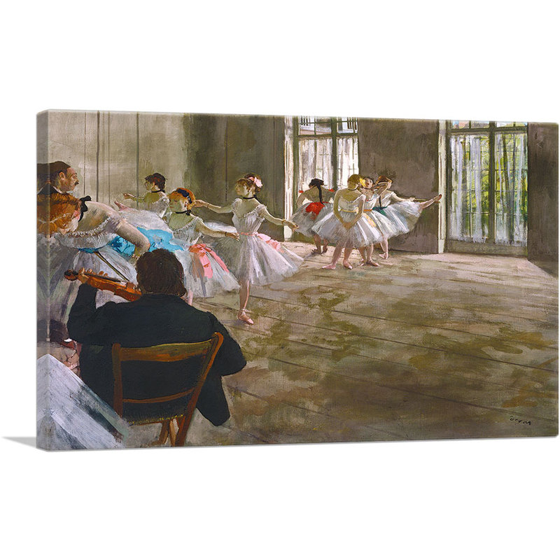 «Rehearsal In The Studio 1879» par Edgar Degas - peinture sur toile tendue, H 18 po x l 26 po x P 0,75 po