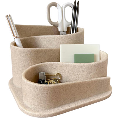 Aesthetic Desk Organizer - Modern Desk Accessories - Boho Pen Holder Beige Aesthetic Desk Accessories - Modern Cute Desk Organizer - Neutral Boho Desk