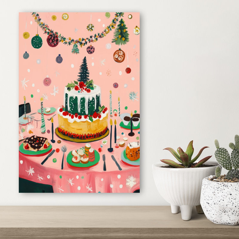 Christmasdinnerno01, impression d'art contemporain contemporain, 18" H x 12" W