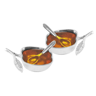 Plat de sel/miel avec cuillère Malina