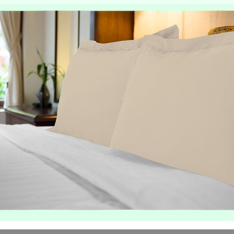 SuperSoft Brushed Microfiber Euro Pillow Shams - 2 Pack 26x26 Inch - Wrinkle & Fade Resistant - Cozy Envelope Closure Oxford Pillowcase - Sand