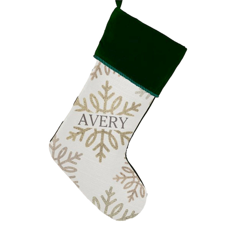 Chaussette de Noël verte argentée et dorée, Oui