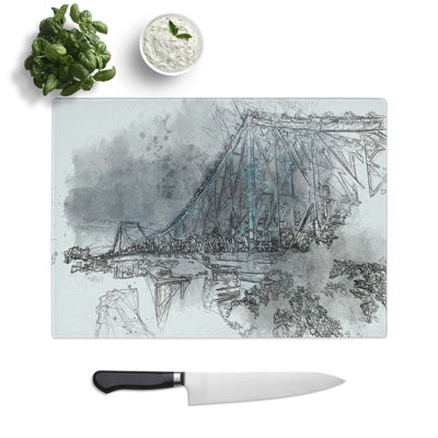 Tempered Glass Story Bridge in Brisbane Australia Chopping Board