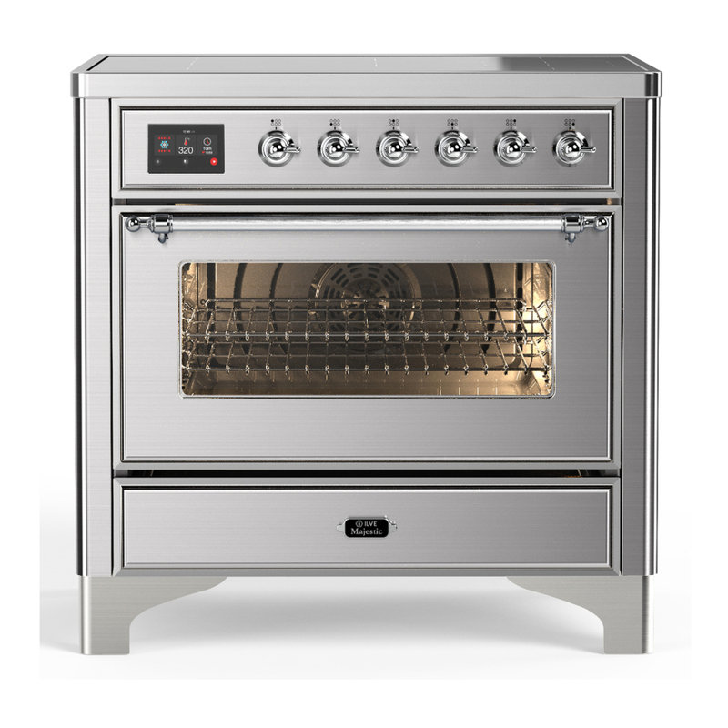 Majestic III Series 36 Inch Induction Range with 6 Induction Elements in Stainless Steel (Chrome Trim), Stainless Steel