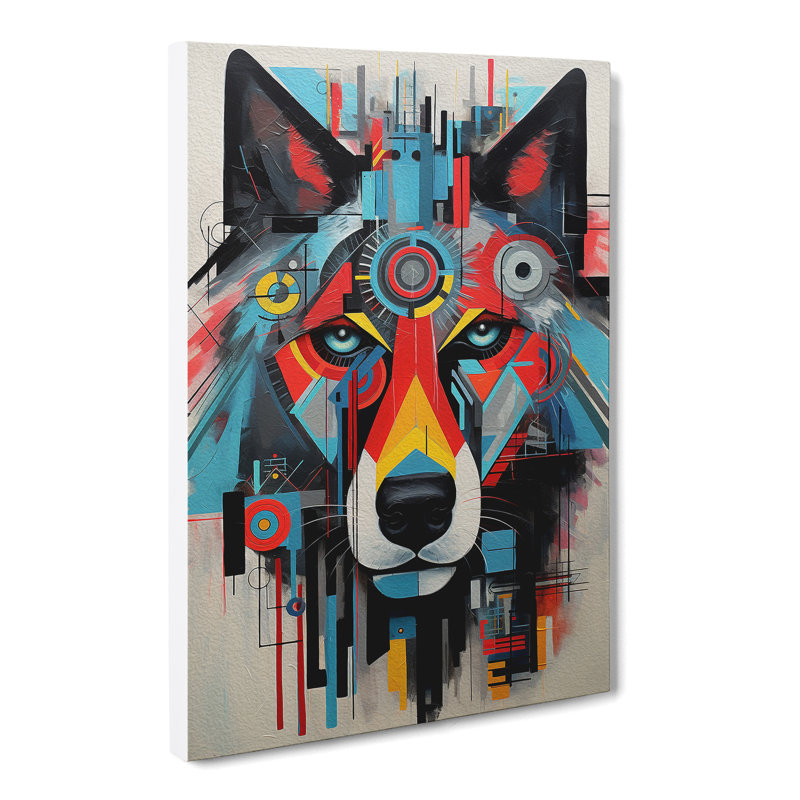 Wolf Constructivism No.2 - Wrapped Canvas, 60cm H x 40cm W x 3cm D