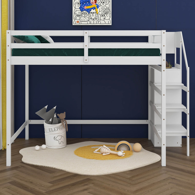 Lit mezzanine double Jahmel Kids, Blanc