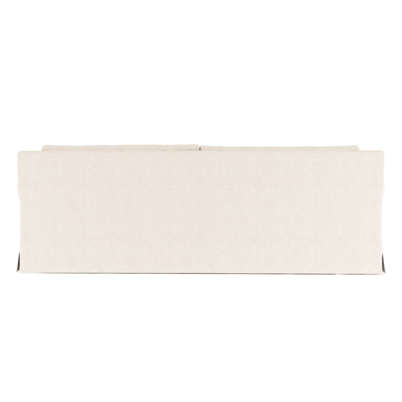 Canapé à accoudoirs arrondis Ludlow, Velours moelleux albâtre, H 34 po x l 84 po x P 42 po, Ébène