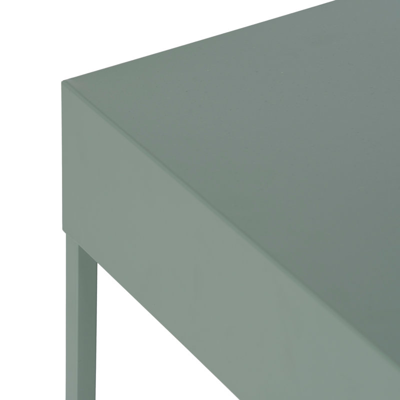 Bouey 43cm W Steel Bedside Table, Green