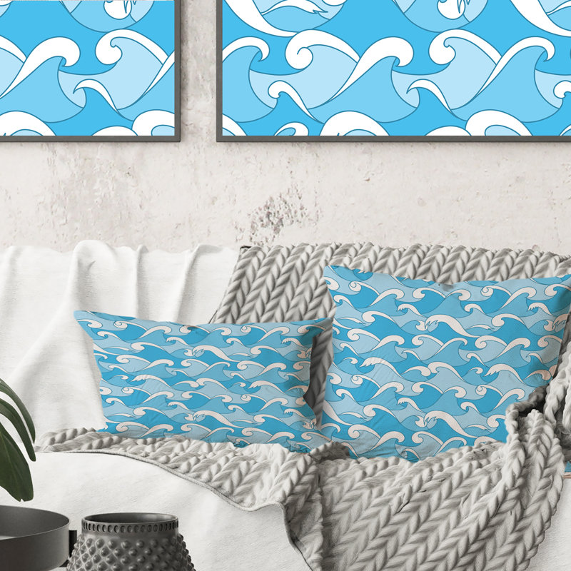 Coussin Abstract Blue, 16 po x 16 po