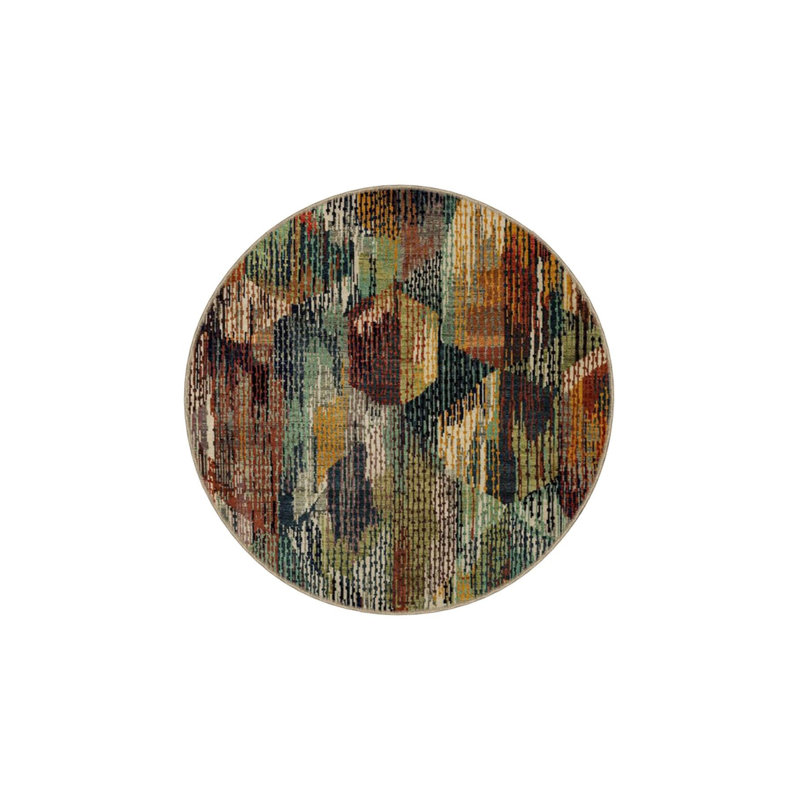 Multi Color Flowing Pattern Decorative Washable Area Rug, Square 3'3"