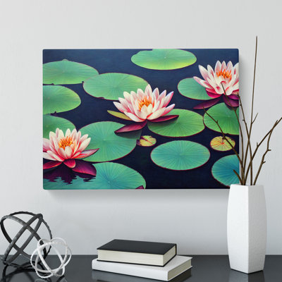 Radiant Water Lily Pond - Wrapped Canvas