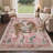 Gemini Oriental Machine Washable Red Indoor Area Rug with Non-Slip Backing-615691285-615872988