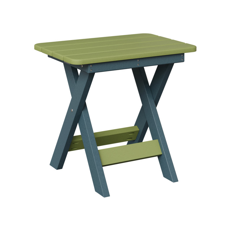 Berlin Gardens Folding End Table, Kiwi Green, Slate