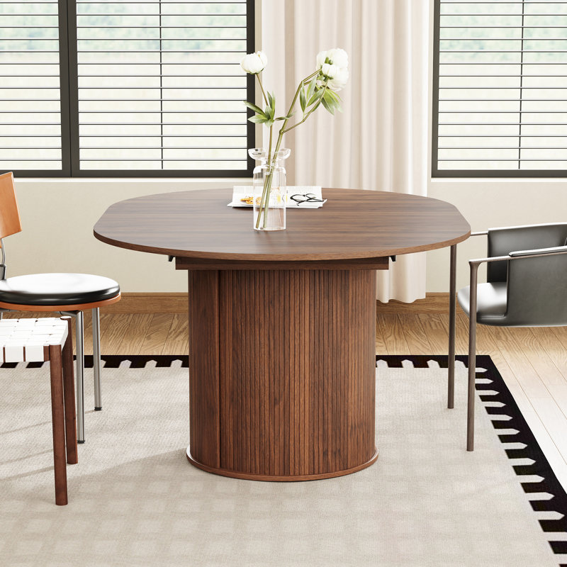 Extendable Dining Table With Storage, Walnut