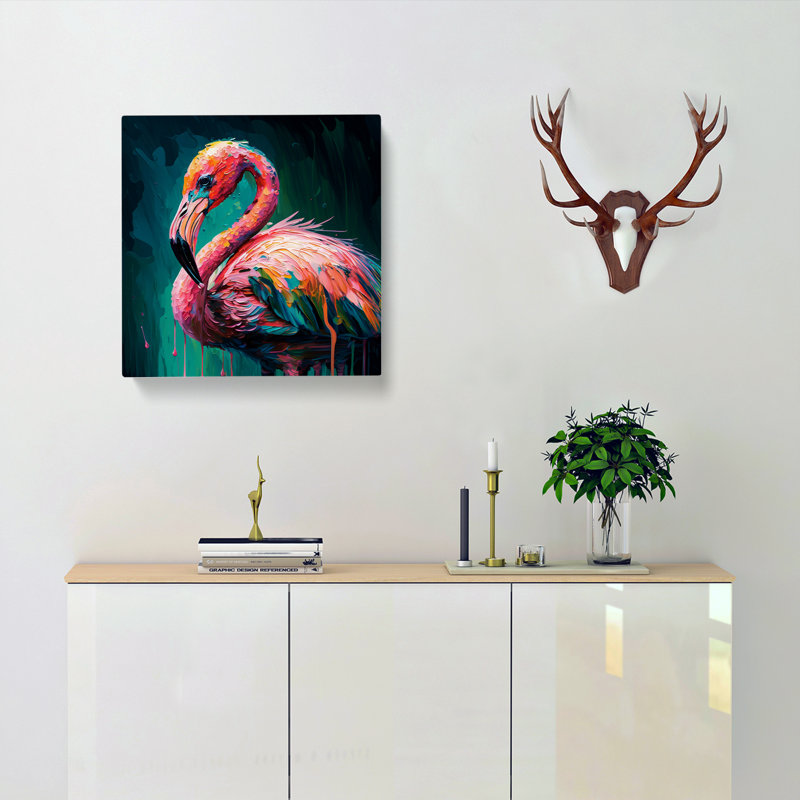 Flamingo Palette Knife Painting - Print