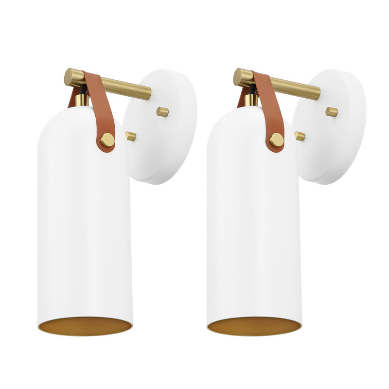 Caniah Single Light Iron Dimmable Armed Sconce, White