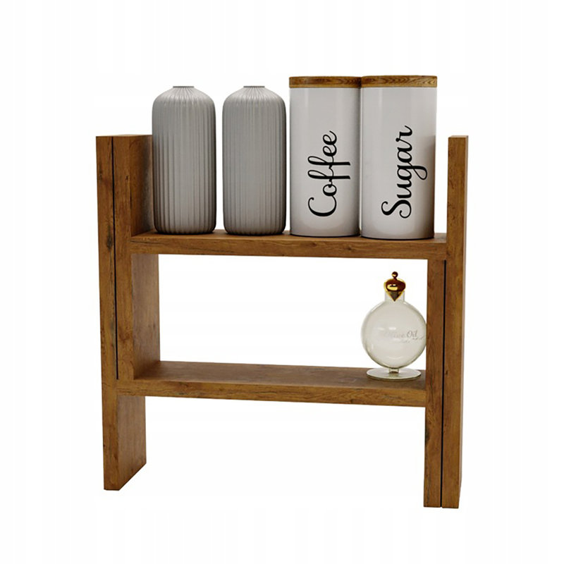 Freestanding Wood Spice Rack with Adjustable Racks