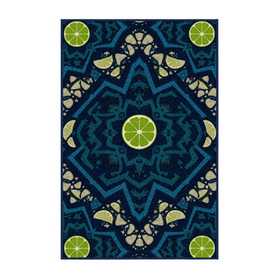 Tapis moelleux moelleux d'inspiration mondiale Nyack Ceviche