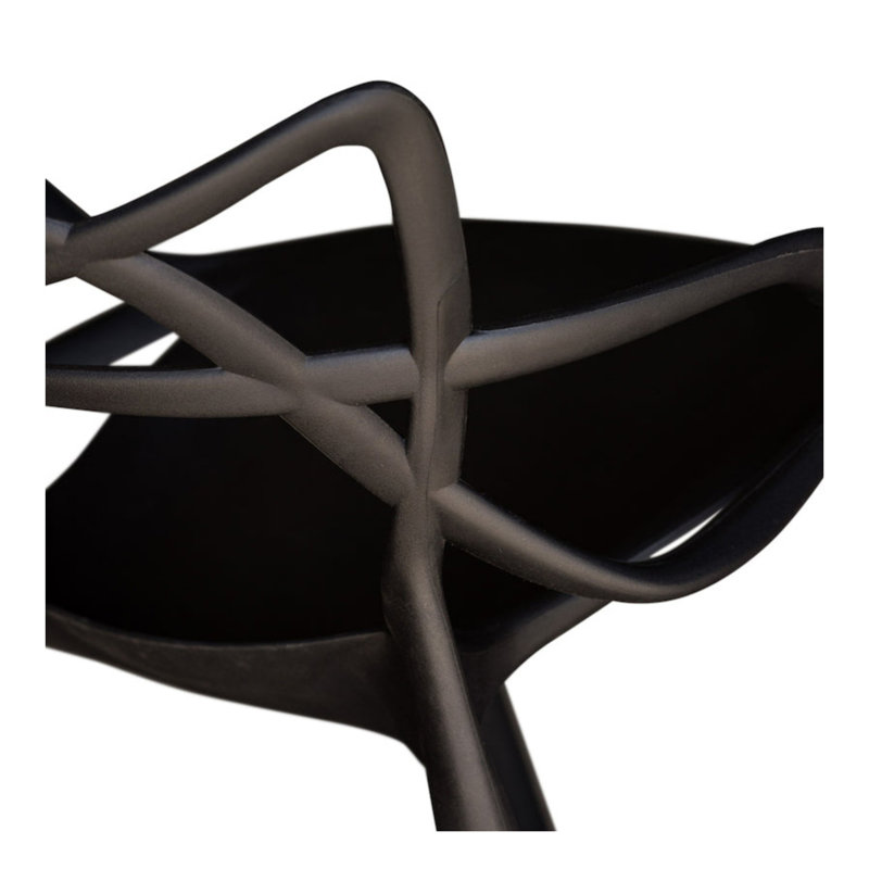 Chaise de bar 31 po en plastique noir, Noir