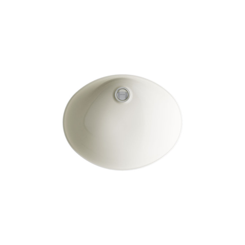 Caxton® Ceramic Oval Undermount Bathroom Sink with Overflow, Biscuit