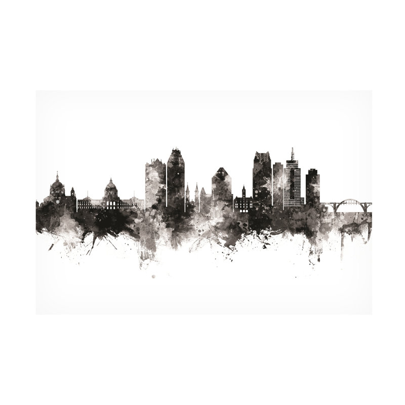 «Saint Paul Minnesota Skyline», art de Michael Tompsett, H 12 po x l 19 po x P 2 po
