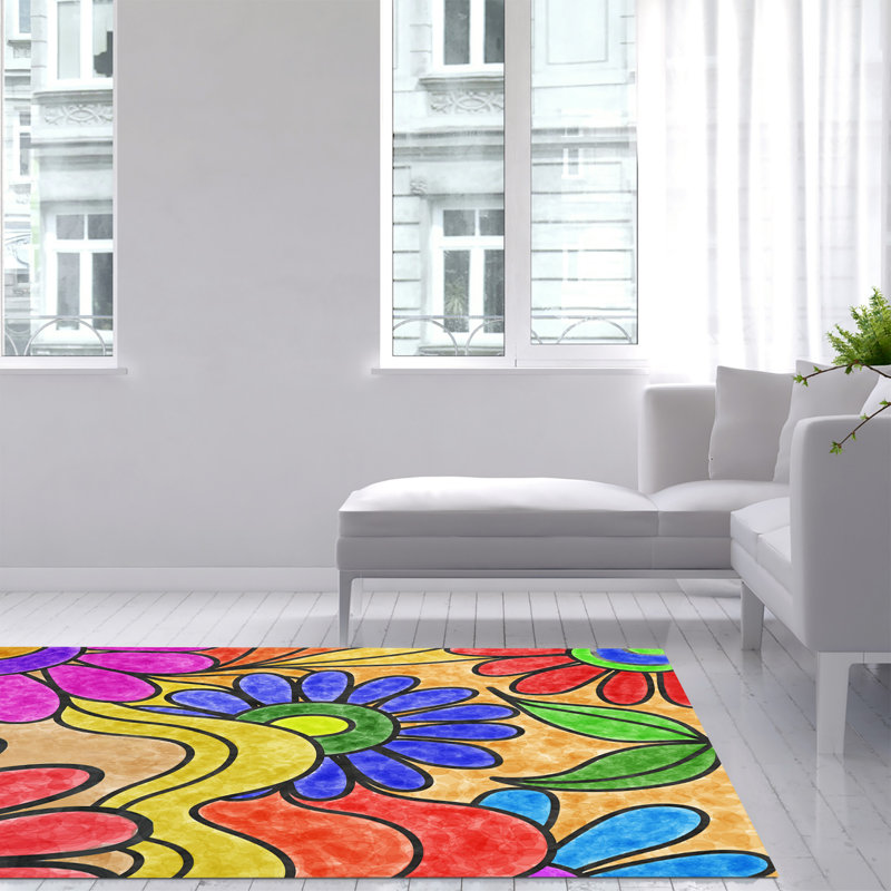 Frieslander Floral Area Rug, Rectangle 140 x 200cm