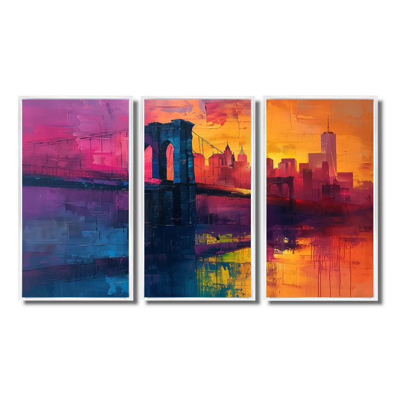 Fonteyne " Fonteyne " 3 - Pieces, H 40 po x l 60 po, Cadre flottant blanc