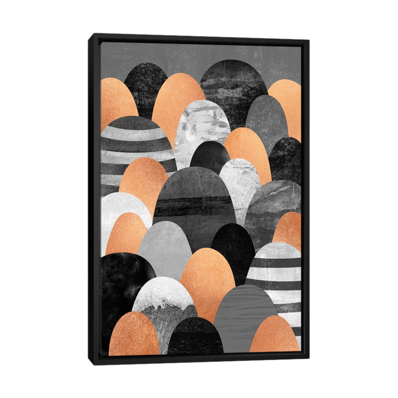 « cuivre rocks », impression sur toile tendue, H 26 po x l 18 po x P 1,5 po, Toile avec cadre noir, Pas de tapis