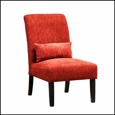 Pisano Contemporary Chenille Fabric Armless Accent Chair with Pillow, Luxurious Comfort and Modern Design for Any Room