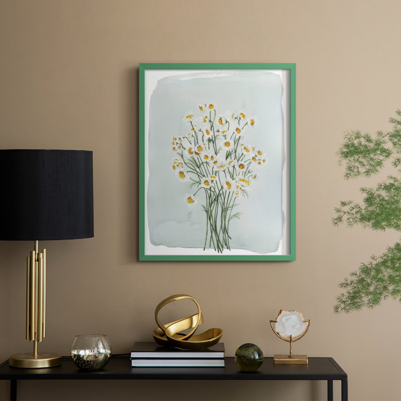 «Bouquet de camomille II», Vert, H 30 po x l 24 po