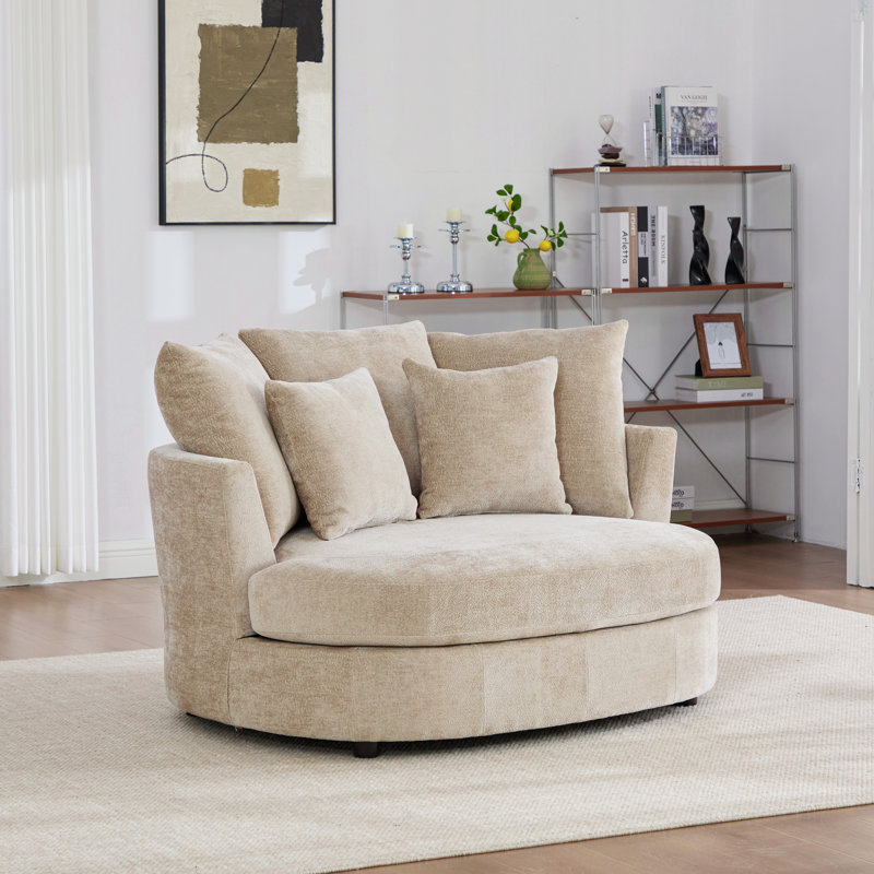 Fauteuil demi-tonneau 54,9 po, Chenille blé