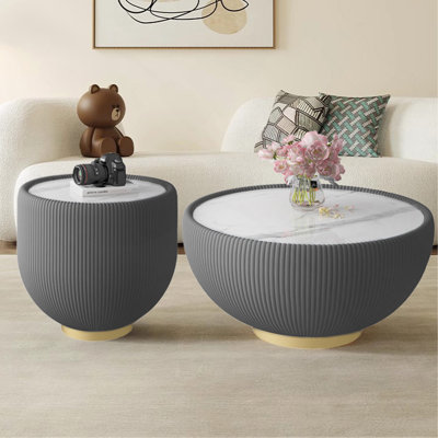 Table de bout moderne en marbre avec plateau en cuir et base en métal, table d'appoint luxueuse pour le salon Home Decor