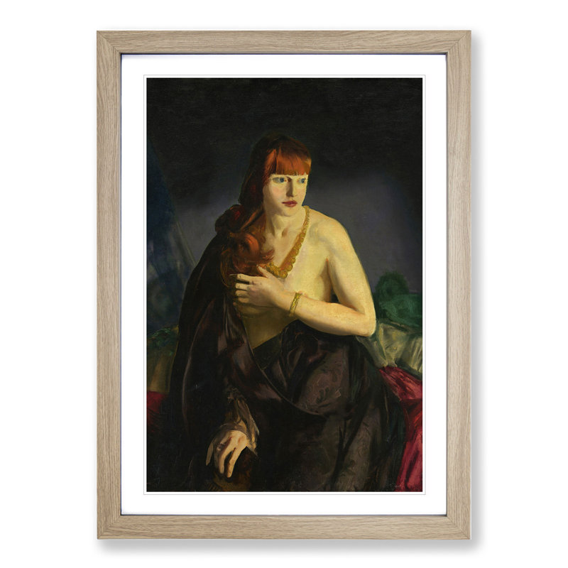 Nude with Red Hair by George Bellows - Framed Print, 48cm H x 36cm W x 2cm D, Oak Framed