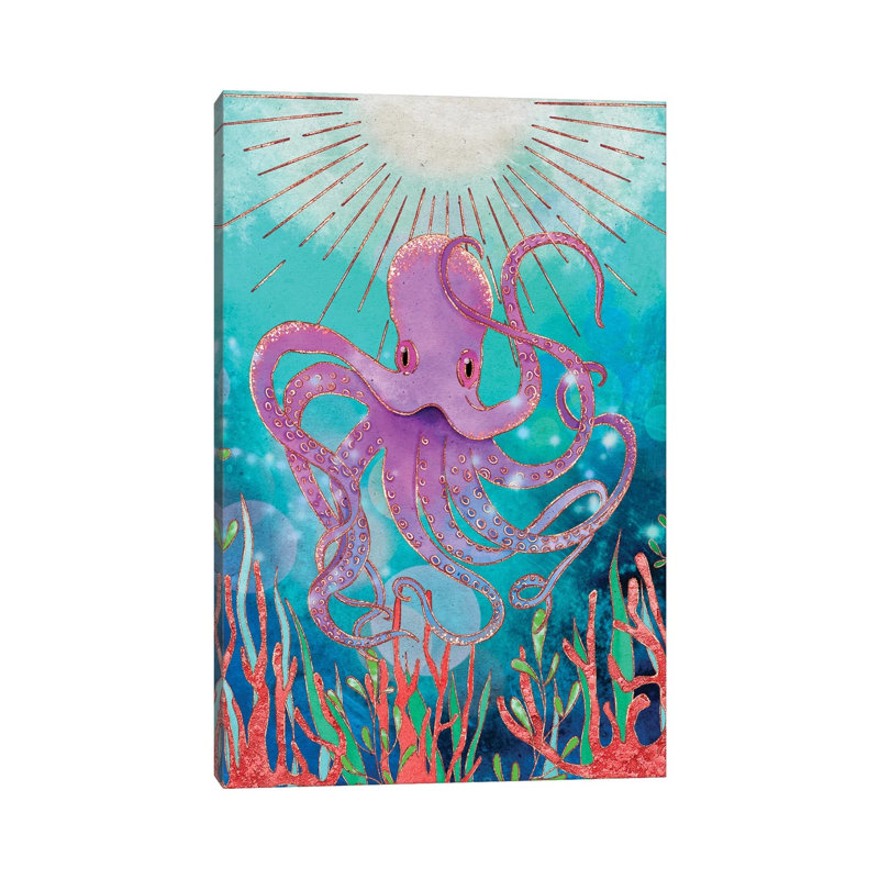 Octopus Magic 1 Piece Wall Art on Canvas, 101.6 cm H x 66.04 cm W, Wrapped Canvas