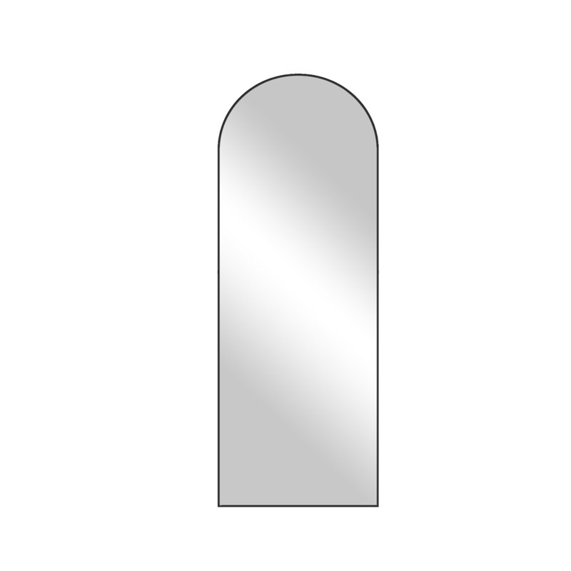 Wooden Right-Angled Arched Full-Length Mirror With Stand, 64.96" x 23.62"