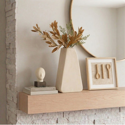 Fable Large Boxy Ecomix Table Vase with Wooden Frame Detail and Matte Finish